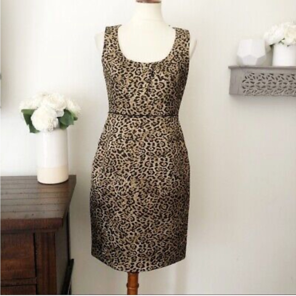 Tahari Leopard Print Sleeveless Dress - Size 12